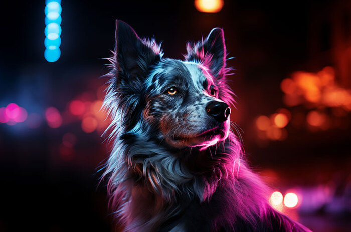 Border collie chien la nuit fond d'écran ultra HD 4K pour ordinateur de bureau, ordinateur portable, iPhone et téléphone téléchargement gratuit