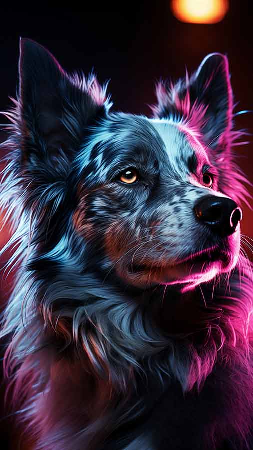 Border collie chien la nuit fond d'écran HD 4K téléchargement gratuit pour iPhone et téléphone mobile