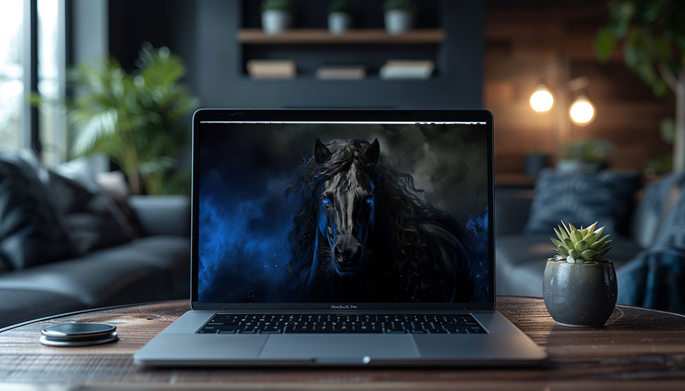 Fond d'écran ultra HD 4K de cheval noir pour ordinateur de bureau, ordinateur portable, iPhone et téléphone à télécharger gratuitement
