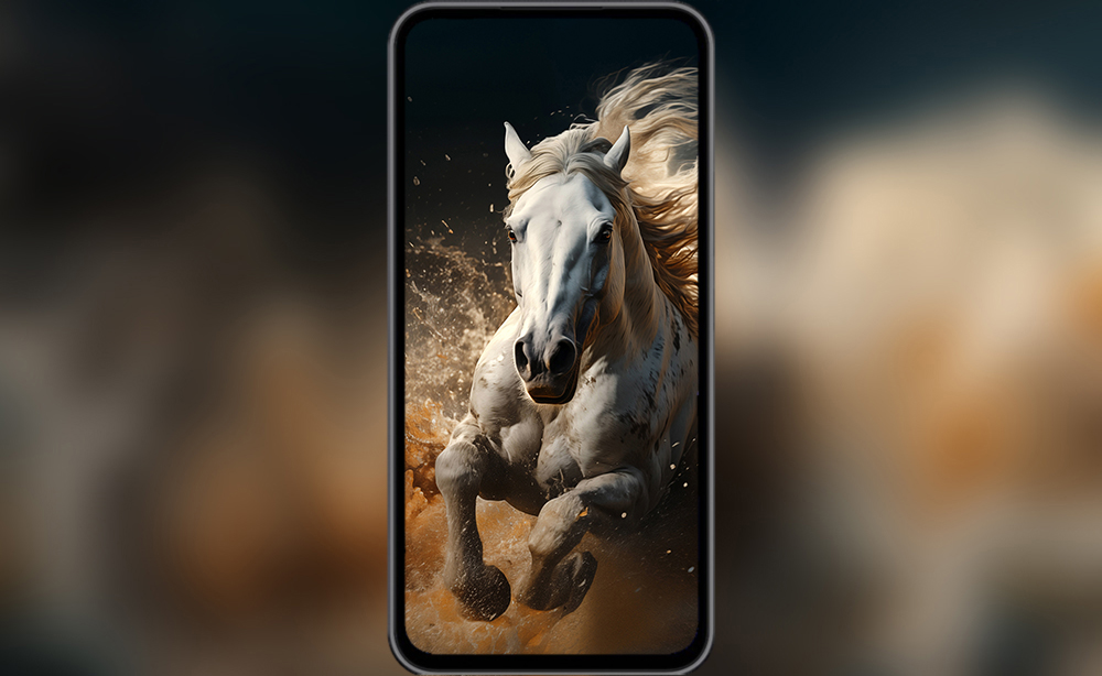 cheval blanc courant dans l'eau fond d'écran ultra HD 4K pour ordinateur de bureau, ordinateur portable, iPhone et téléphone téléchargement gratuit