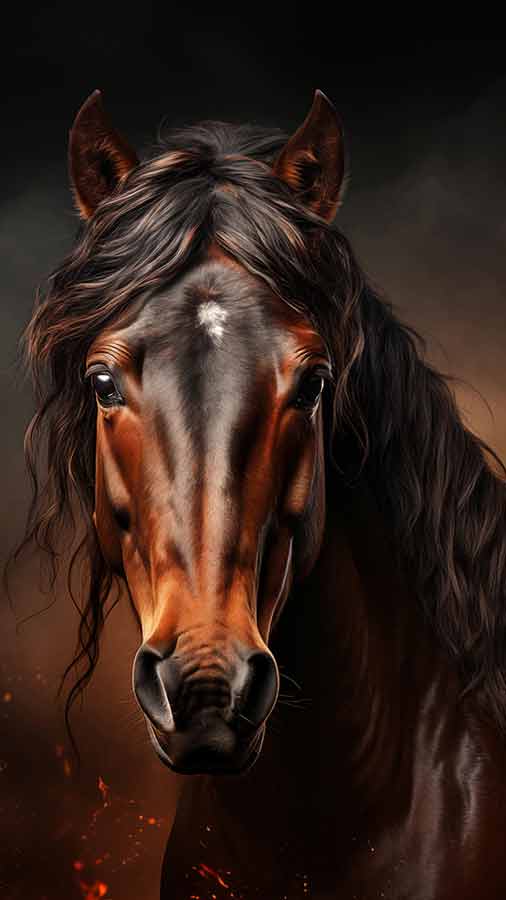 Cheval brun foncé HD fond d'écran 4K téléchargement gratuit pour iPhone et téléphones