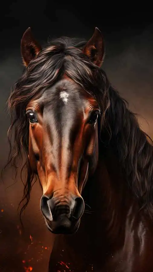 Dark brown horse HD wallpaper 4K free download for iPhones and Phones