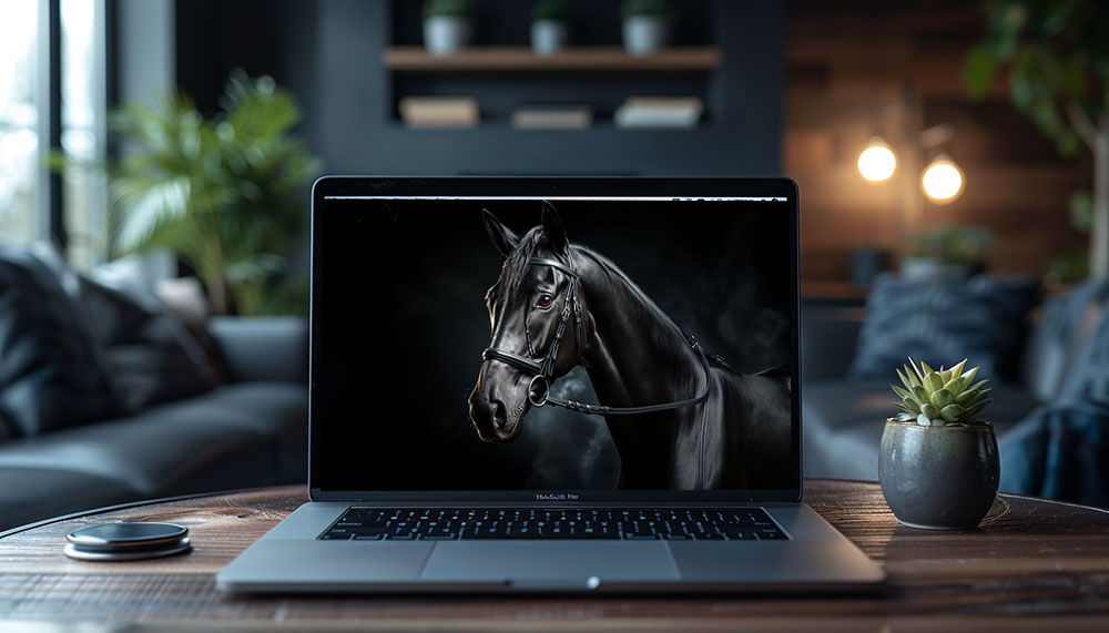 fond d'écran ultra HD 4K de cheval noir en gros plan pour ordinateur de bureau, ordinateur portable, iPhone et téléphone téléchargement gratuit