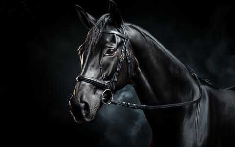 fond d'écran ultra HD 4K de cheval noir en gros plan pour ordinateur de bureau, ordinateur portable, iPhone et téléphone téléchargement gratuit