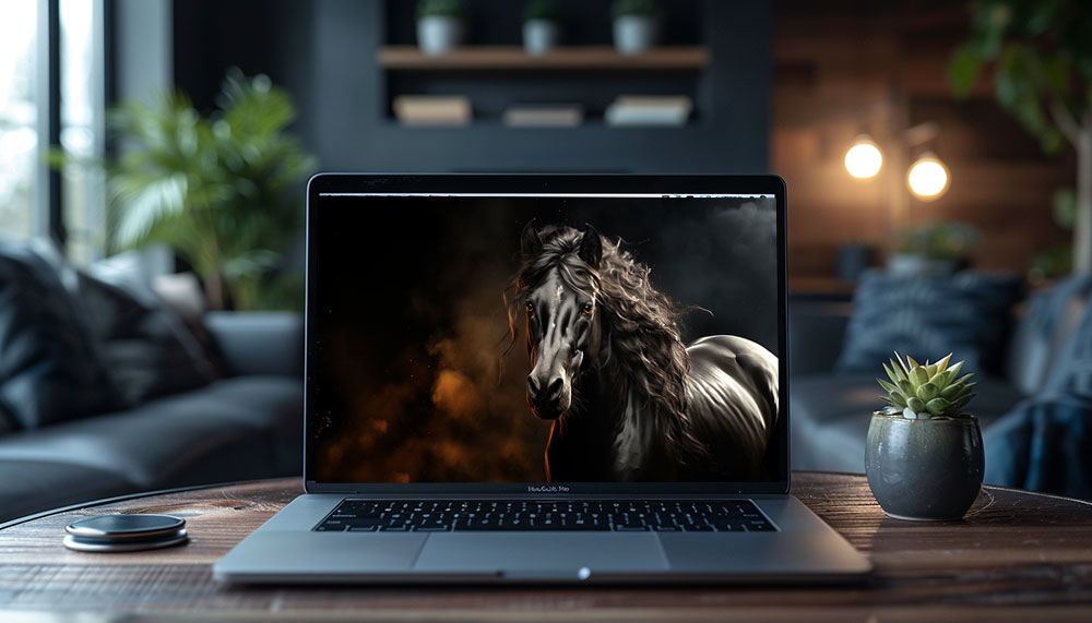 beau fond d'écran ultra HD 4K de cheval noir pour ordinateur de bureau, ordinateur portable, iPhone et téléphone téléchargement gratuit