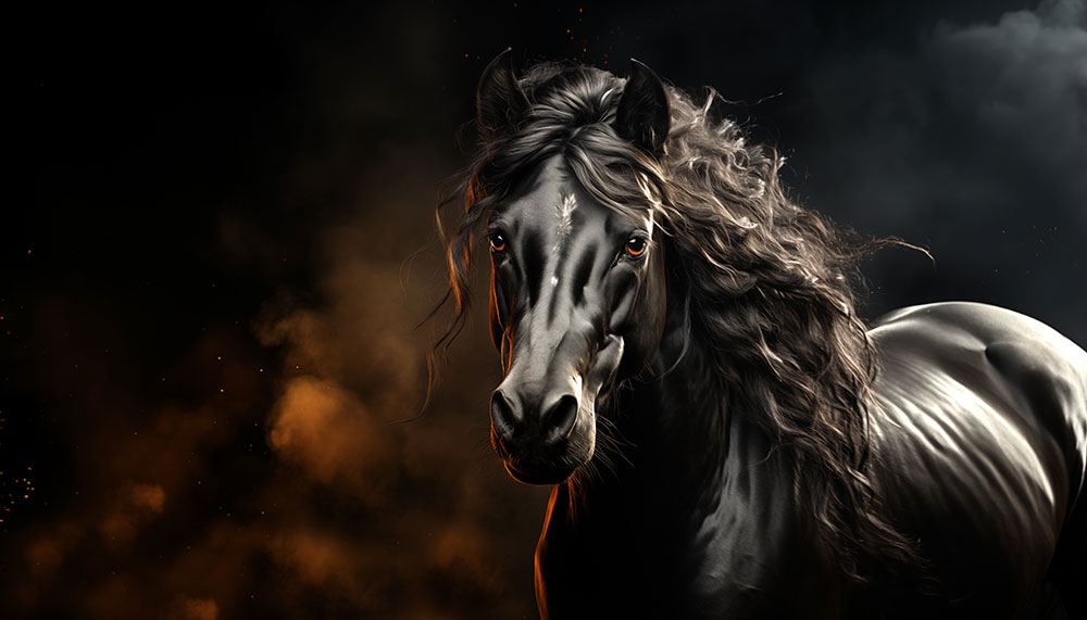 beau fond d'écran ultra HD 4K de cheval noir pour ordinateur de bureau, ordinateur portable, iPhone et téléphone téléchargement gratuit