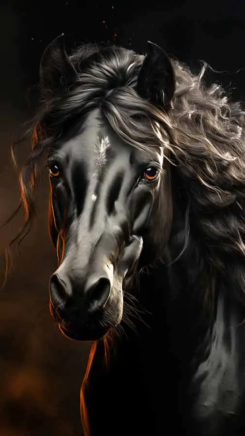 Beautiful black horse HD wallpaper 4K free download for iphone and mobile Phone