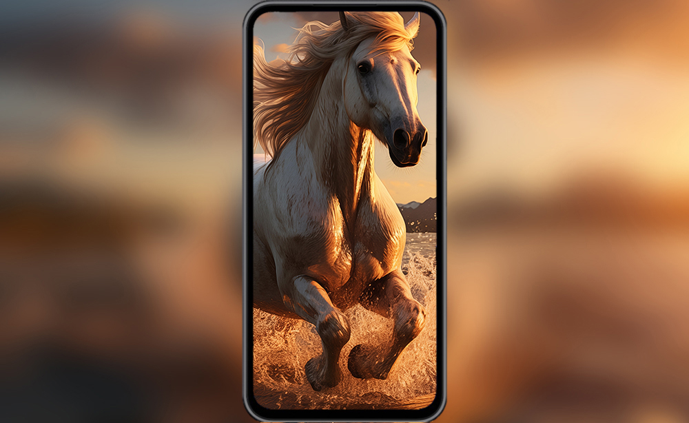Cheval blanc en cours d'exécution fond d'écran ultra HD 4K pour ordinateur de bureau, ordinateur portable, iPhone et téléphone téléchargement gratuit