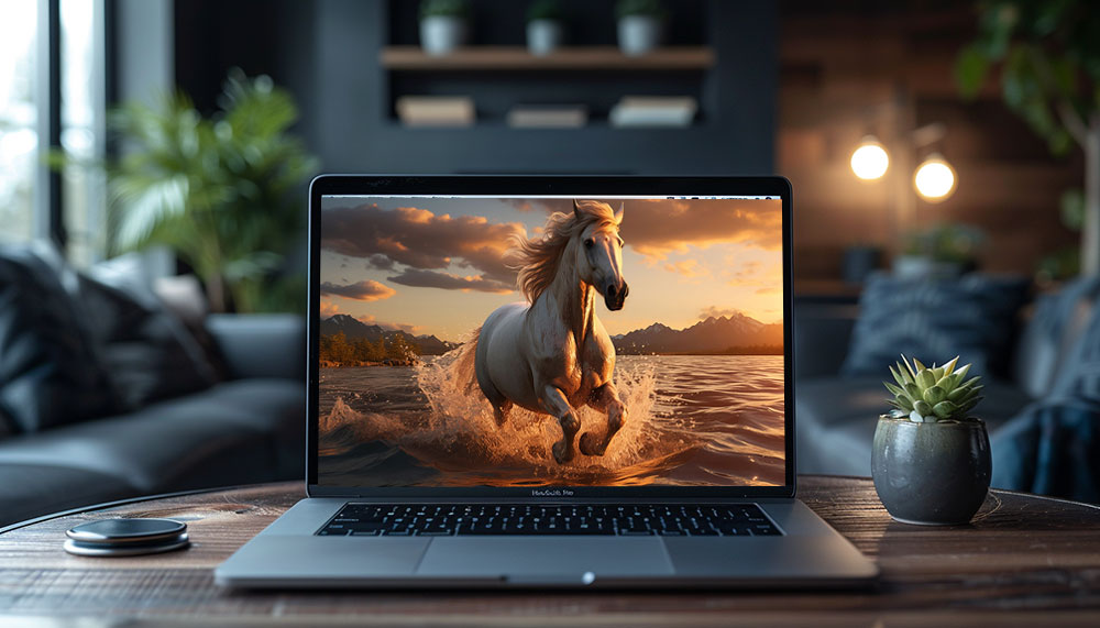 Cheval blanc en cours d'exécution fond d'écran ultra HD 4K pour ordinateur de bureau, ordinateur portable, iPhone et téléphone téléchargement gratuit