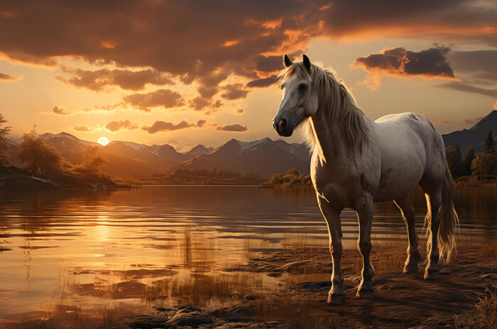 Fond d'écran ultra HD 4K du lac White Horse et du coucher de soleil pour ordinateur de bureau, ordinateur portable, iPhone et téléphone à télécharger gratuitement