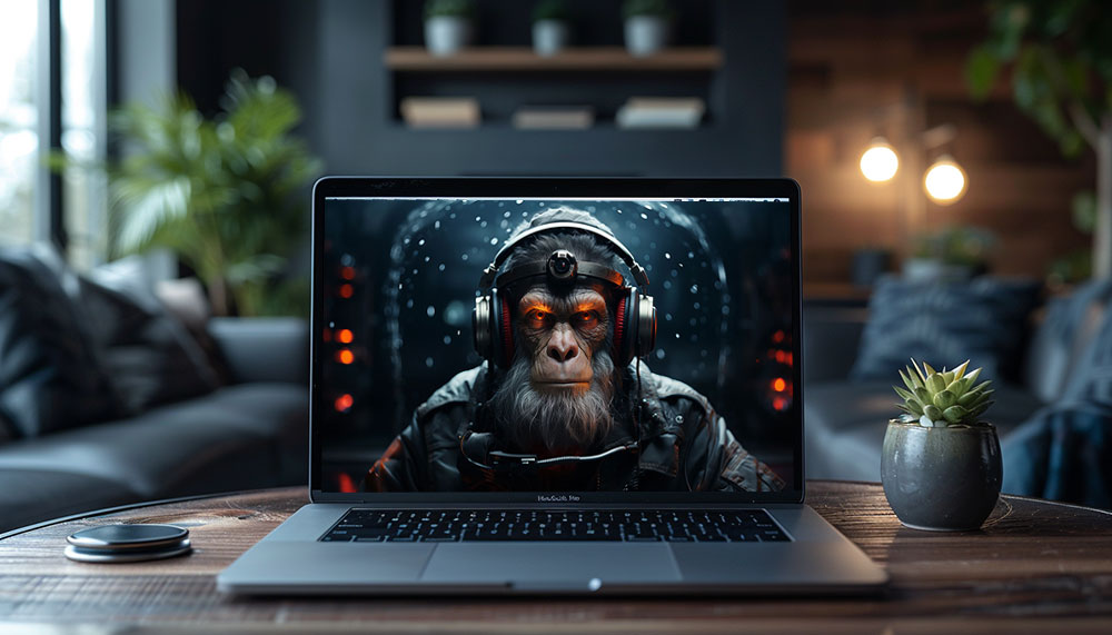 fond d'écran ultra HD 4K de chimpanzé intelligent pour ordinateur et téléphone à télécharger gratuitement