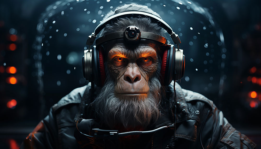 fond d'écran ultra HD 4K de chimpanzé intelligent pour ordinateur et téléphone à télécharger gratuitement
