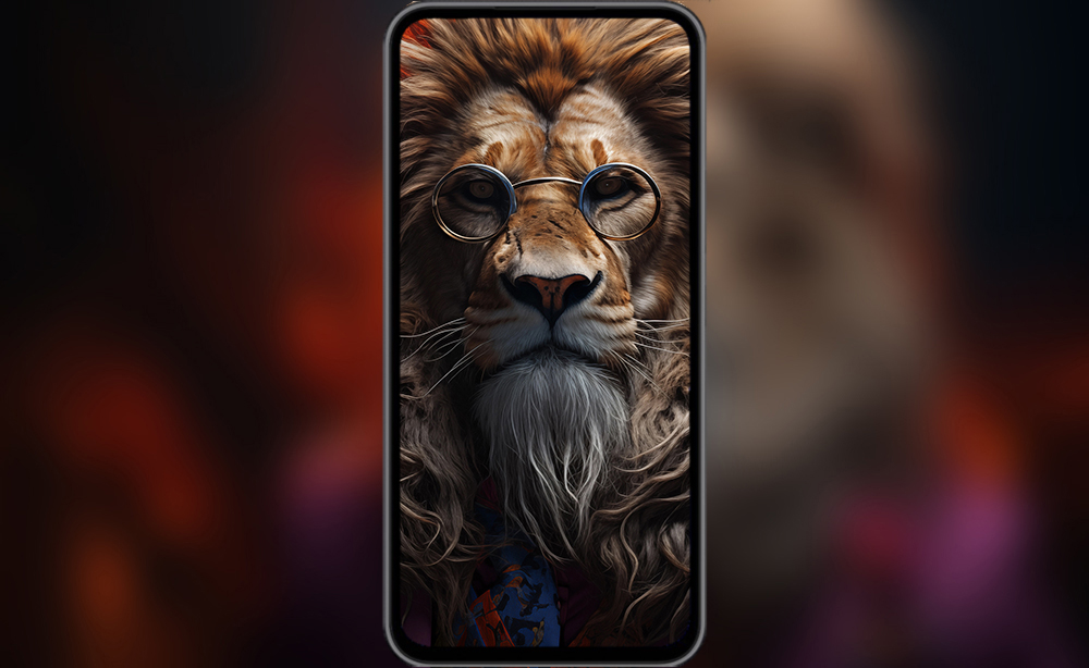 Lion in a suit ultra HD 4K wallpaper background for Desktop laptop iphone and Phone free download