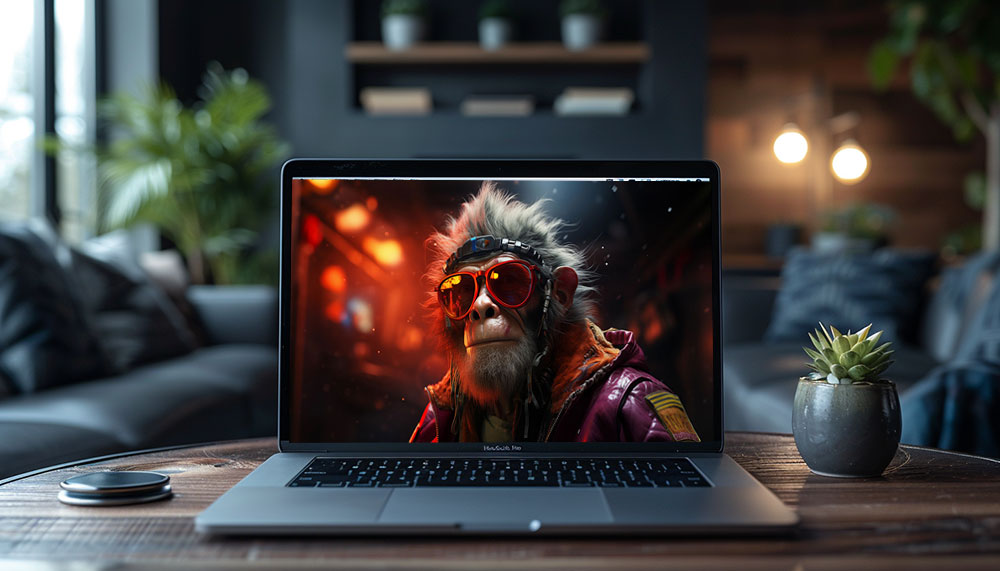 Téléchargement gratuit de fond d'écran ultra HD 4K de singe cyberpunk pour ordinateur de bureau et téléphone