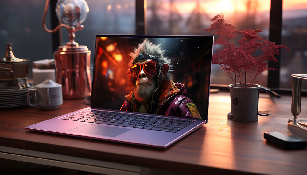 Téléchargement gratuit de fond d'écran ultra HD 4K de singe cyberpunk pour ordinateur de bureau et téléphone