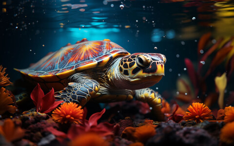 Tortue sous l'eau fond d'écran ultra HD 4K pour ordinateur de bureau, ordinateur portable, iPhone et téléphone téléchargement gratuit