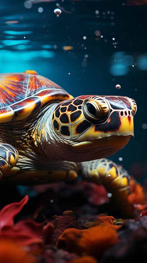 Tortue sous l'eau HD fond d'écran 4K téléchargement gratuit pour iPhone et téléphone mobile