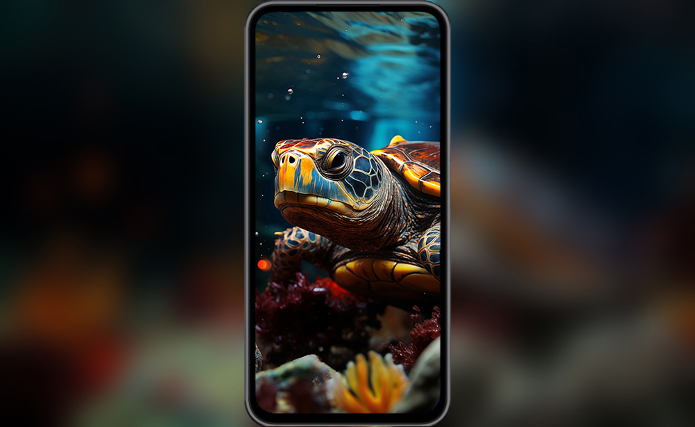 fond d'écran ultra HD 4K de tortue colorée sous-marine pour ordinateur de bureau et téléphone téléchargement gratuit