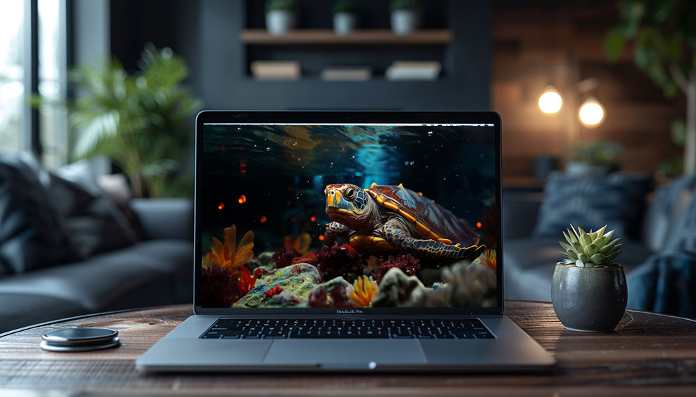 fond d'écran ultra HD 4K de tortue colorée sous-marine pour ordinateur de bureau et téléphone téléchargement gratuit