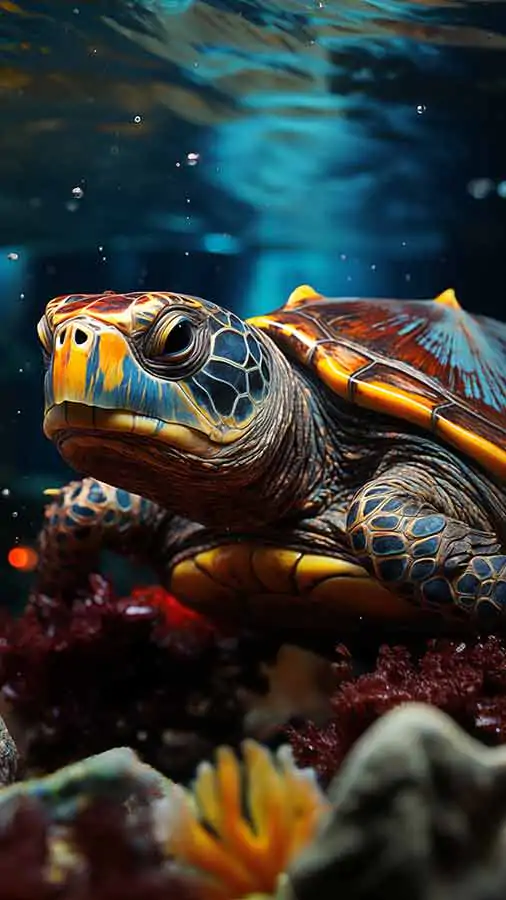 Colorful Turtle HD wallpaper 4K free download for iphone and mobile Phone