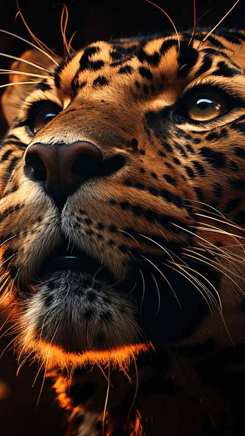 Gros plan d'un léopard HD fond d'écran 4K téléchargement gratuit pour iPhone et téléphone mobile