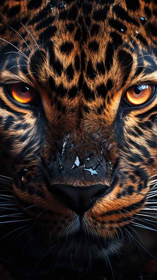 Gros plan du visage d'un léopard Fond d'écran HD 4K Téléchargement gratuit pour iPhone et téléphone