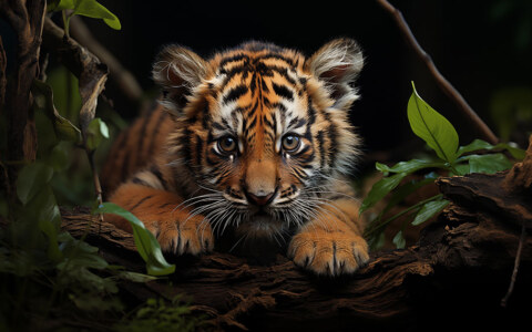bébé tigre fond d'écran ultra HD 4K pour ordinateur de bureau portable iPhone et téléphone téléchargement gratuit