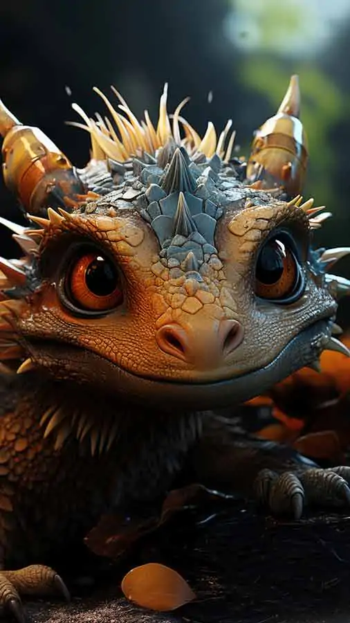 Fond d'écran HD 4K mignon bébé dragon à télécharger gratuitement pour iPhone et téléphone mobile