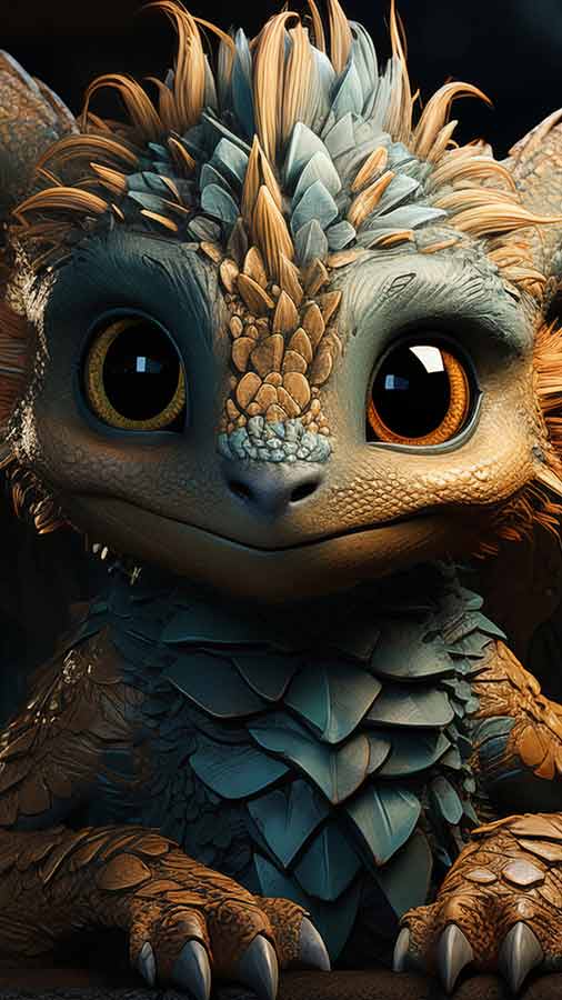Fond d'écran HD 4K de dragon mignon à télécharger gratuitement pour iPhone et téléphone mobile