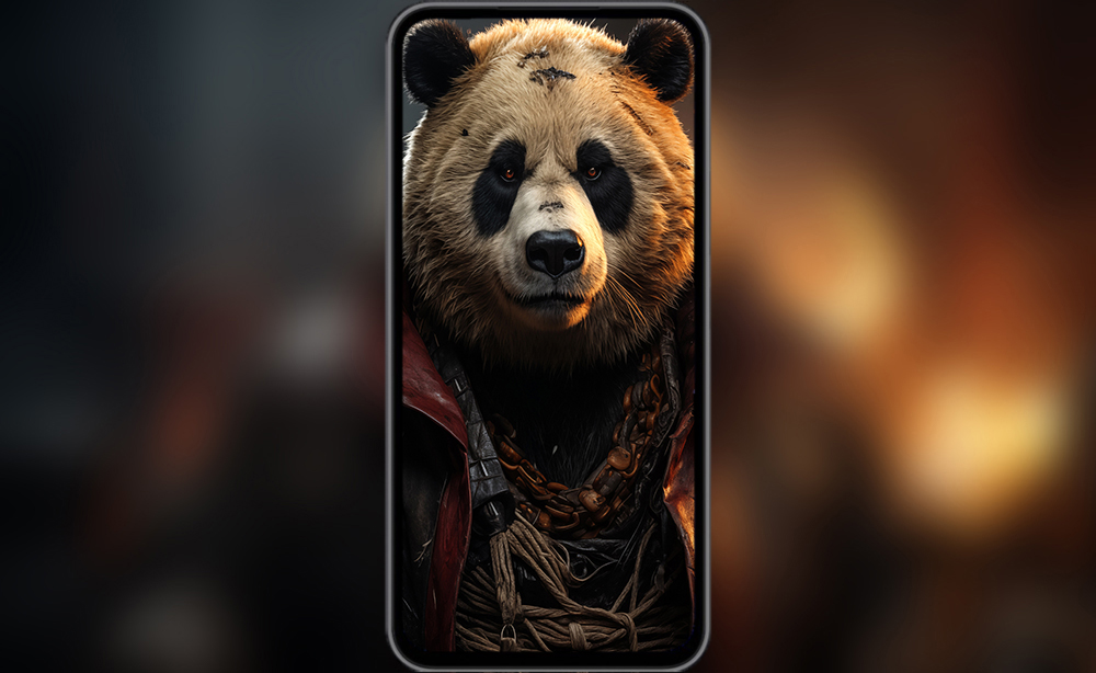 Fond d'écran ultra HD 4K de guerrier panda pour ordinateur de bureau, portable, iPhone et téléphone - téléchargement gratuit