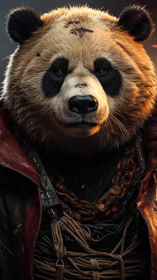Fond d'écran HD guerrier panda 4K téléchargement gratuit pour iPhone et téléphone portable