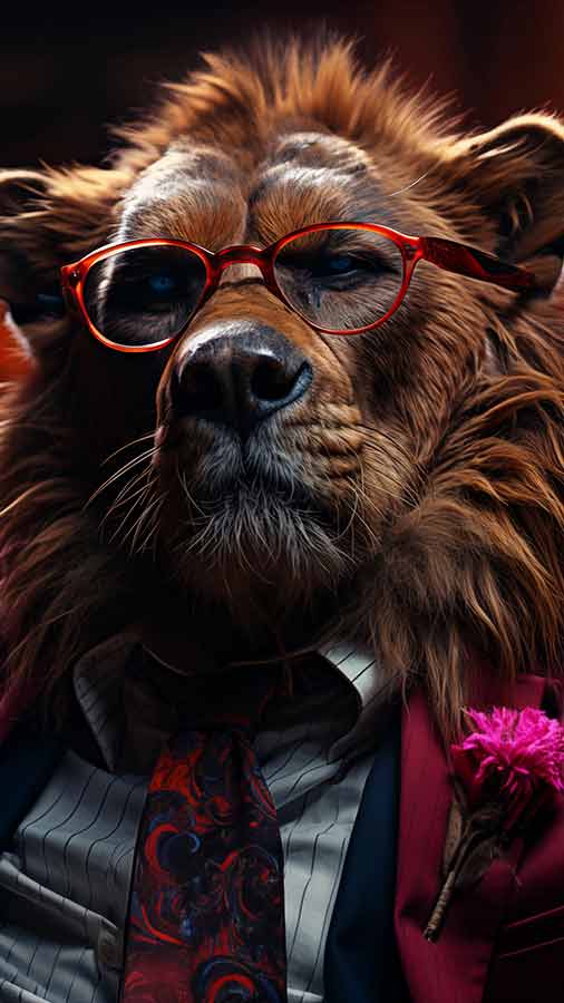 Fond d'écran HD d'un ours en costume téléchargement gratuit 4K pour iPhones et téléphones