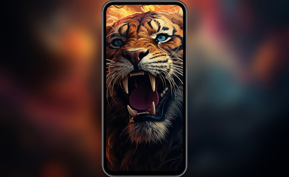 Illustration de tigre coloré fond d'écran ultra HD 4K pour ordinateur de bureau, ordinateur portable, iPhone et téléphone téléchargement gratuit
