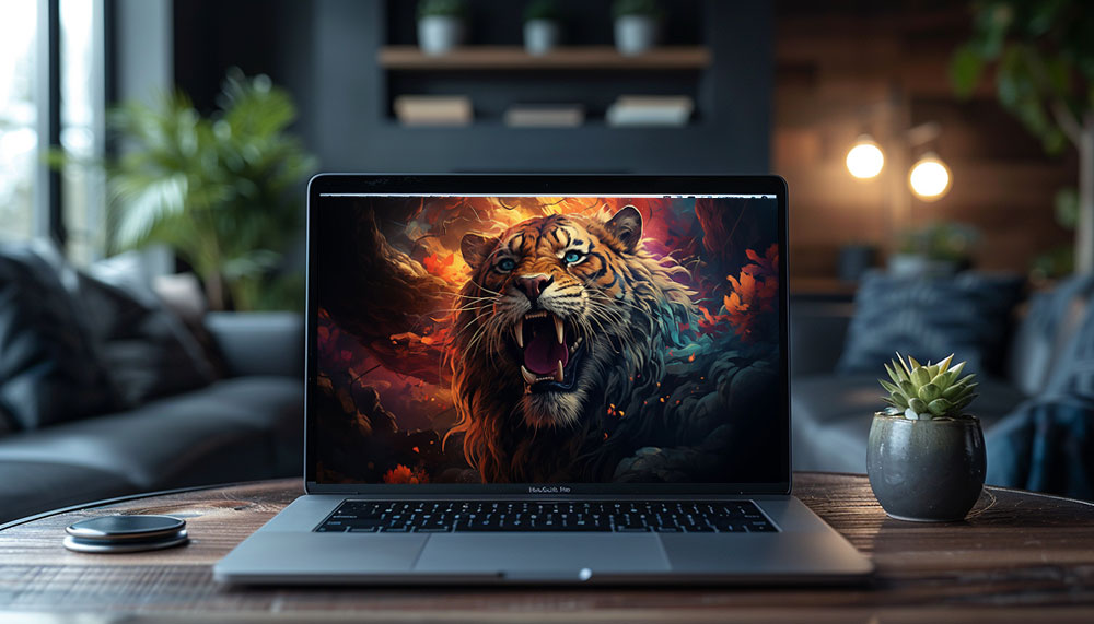 Illustration de tigre coloré fond d'écran ultra HD 4K pour ordinateur de bureau, ordinateur portable, iPhone et téléphone téléchargement gratuit