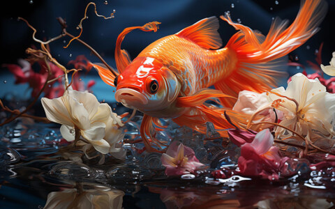 beau fond d'écran ultra HD 4K de poisson rouge orange pour ordinateur de bureau et téléphone téléchargement gratuit