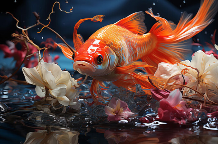 beau fond d'écran ultra HD 4K de poisson rouge orange pour ordinateur de bureau et téléphone téléchargement gratuit