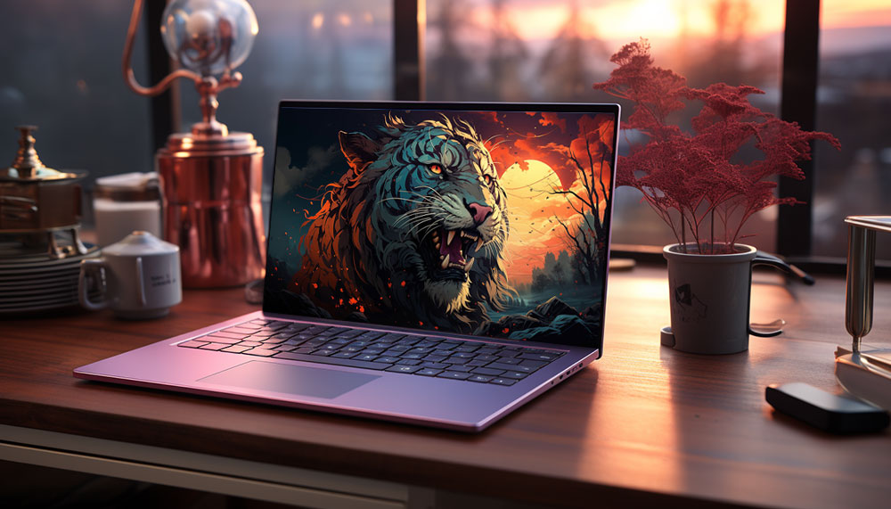 Illustration numérique d'un fond d'écran ultra HD 4K de tigre pour ordinateur de bureau, ordinateur portable, iPhone et téléphone à télécharger gratuitement