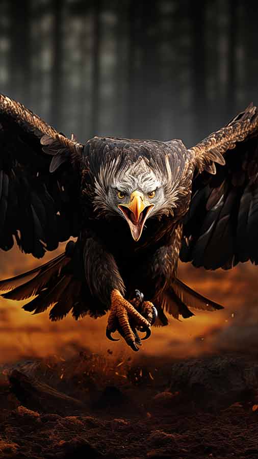 Fond d'écran HD d'aigle chauve 4K téléchargement gratuit pour iPhone et téléphone mobile