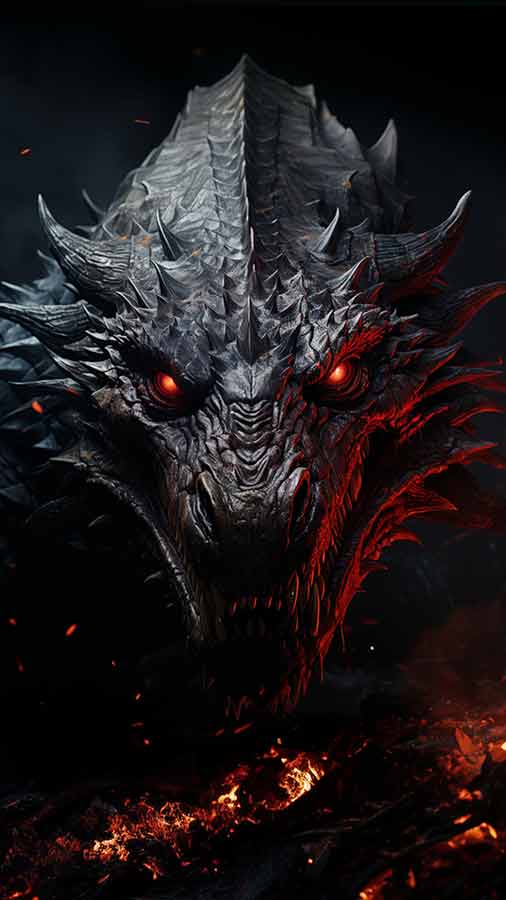 Fond d'écran HD Black Dragon 4K à télécharger gratuitement pour iPhone et téléphone mobile