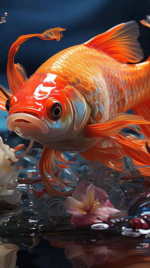 fond d'écran poisson rouge orange HD 4K téléchargement gratuit pour iPhone et téléphone mobile