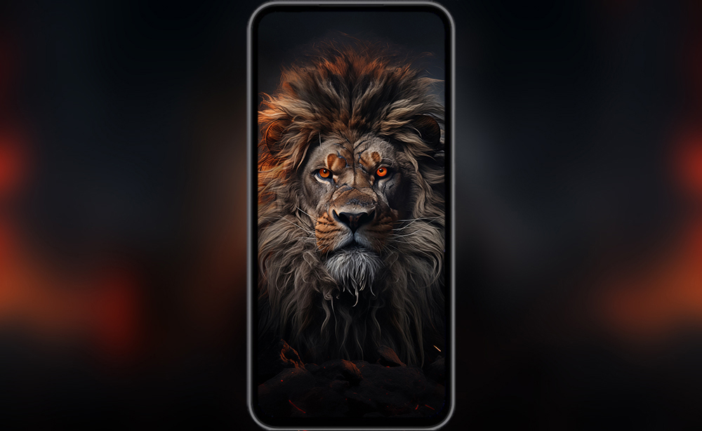 Lion en feu fond d'écran ultra HD 4K pour ordinateur de bureau, ordinateur portable, iPhone et téléphone téléchargement gratuit