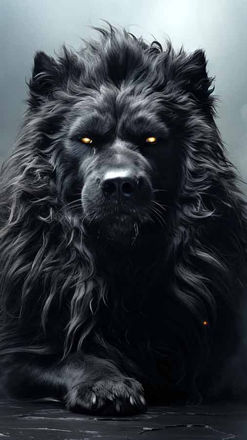 Fond d'écran HD 4K de loup noir à télécharger gratuitement pour iPhone et téléphone mobile