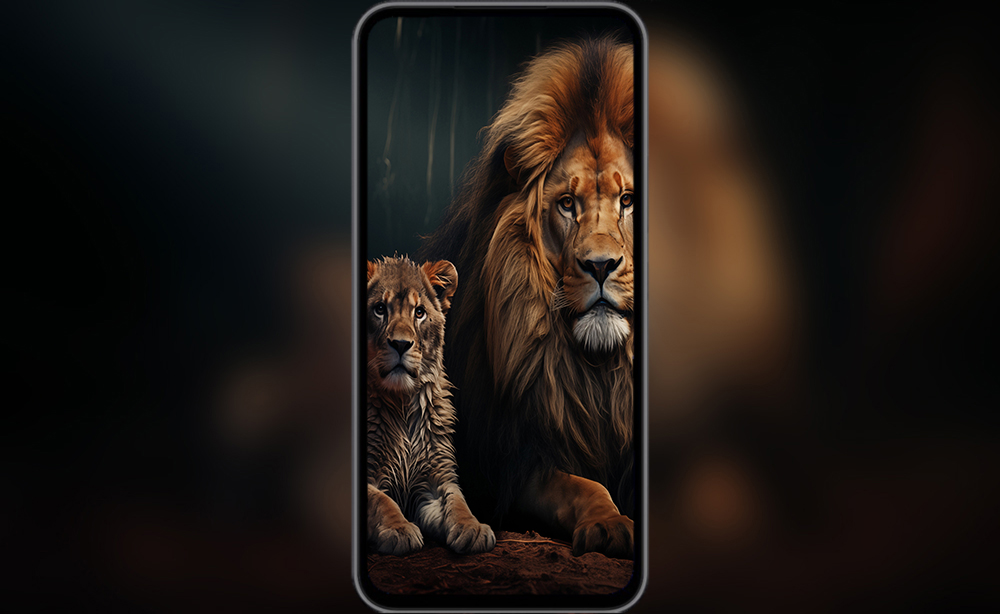 Lion et lionceau fond d'écran ultra HD 4K pour ordinateur de bureau, ordinateur portable, iPhone et téléphone téléchargement gratuit