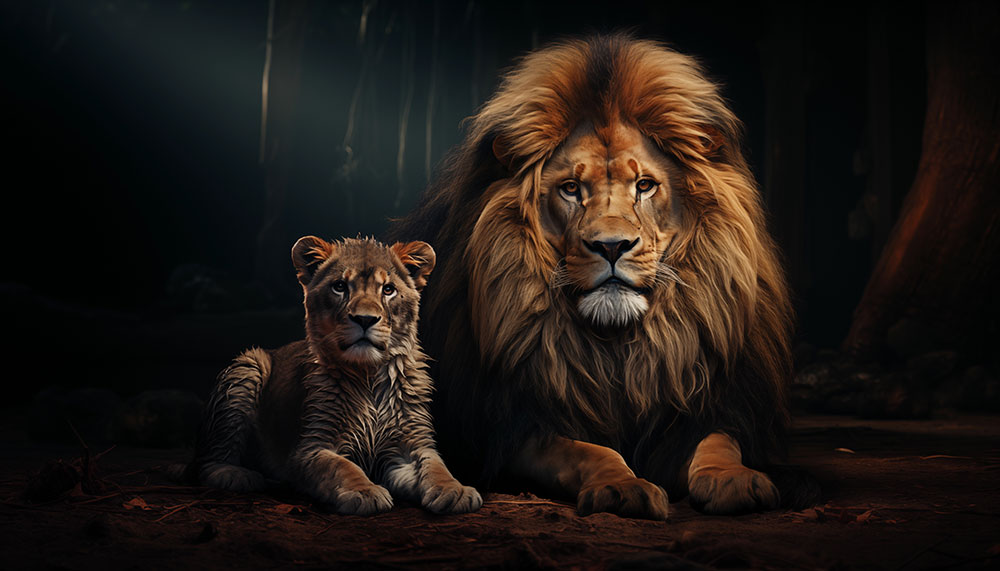Lion et lionceau fond d'écran ultra HD 4K pour ordinateur de bureau, ordinateur portable, iPhone et téléphone téléchargement gratuit