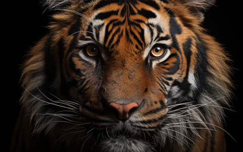 Tigre isolé fond d'écran ultra HD 4K pour ordinateur de bureau, ordinateur portable, iPhone et téléphone téléchargement gratuit