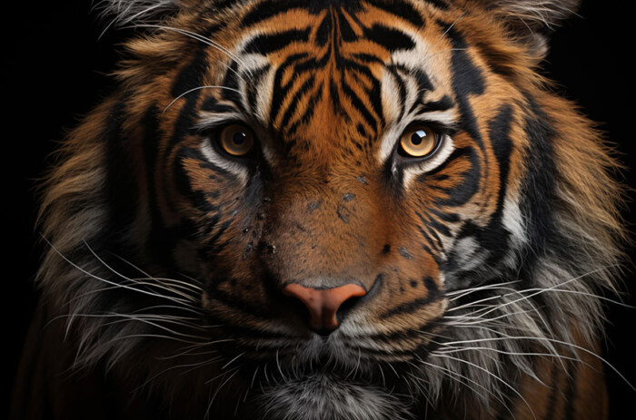 Tigre isolé fond d'écran ultra HD 4K pour ordinateur de bureau, ordinateur portable, iPhone et téléphone téléchargement gratuit
