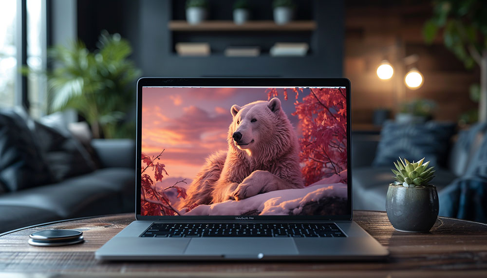 Ours polaire au coucher du soleil fond d'écran ultra HD 4K pour Desktop laptop iphone and Phone free download