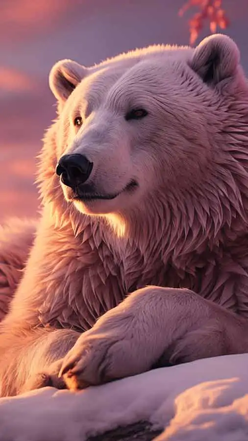 Fond d'écran HD d'ours polaire au coucher du soleil, téléchargement gratuit 4K pour iPhone et téléphone portable