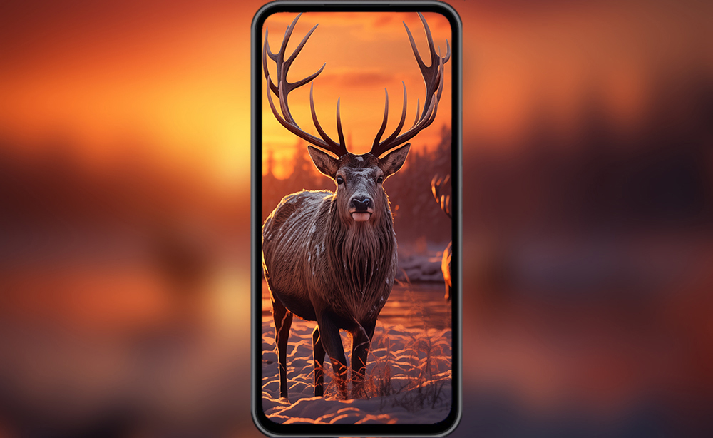 cerfs au coucher du soleil fond d'écran ultra HD 4K pour ordinateur de bureau, ordinateur portable, iPhone et téléphone téléchargement gratuit