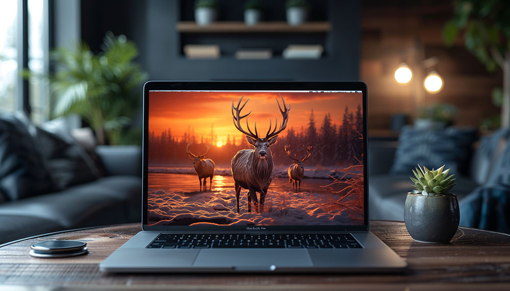 cerfs au coucher du soleil fond d'écran ultra HD 4K pour ordinateur de bureau, ordinateur portable, iPhone et téléphone téléchargement gratuit